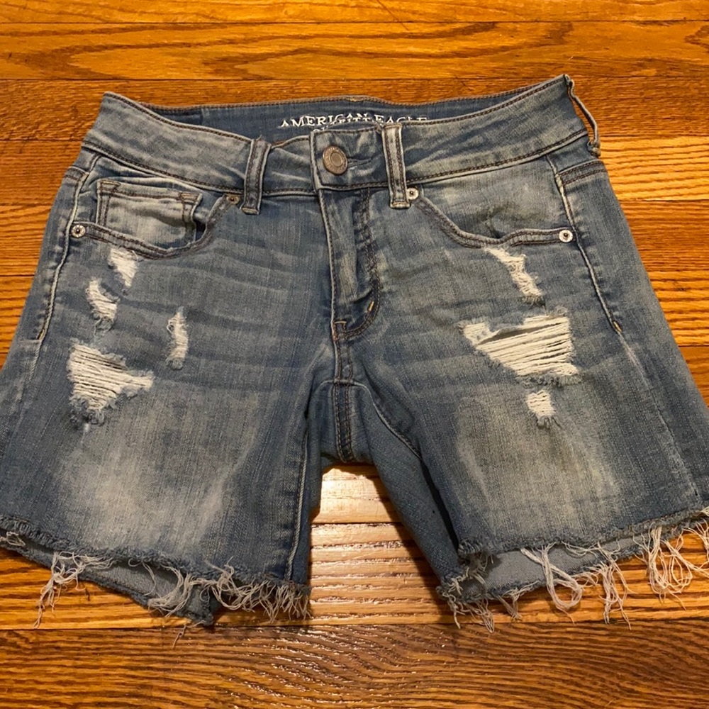 AEO super stretch denim jean shorts 2